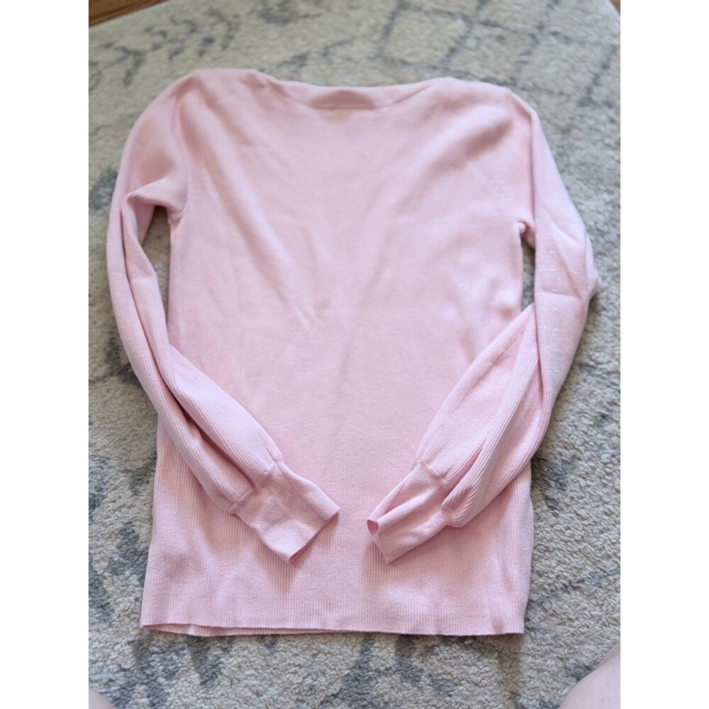 Ralph Lauren Pink Boatneck Sweater with Gold Buttons - Picture 6 of 8